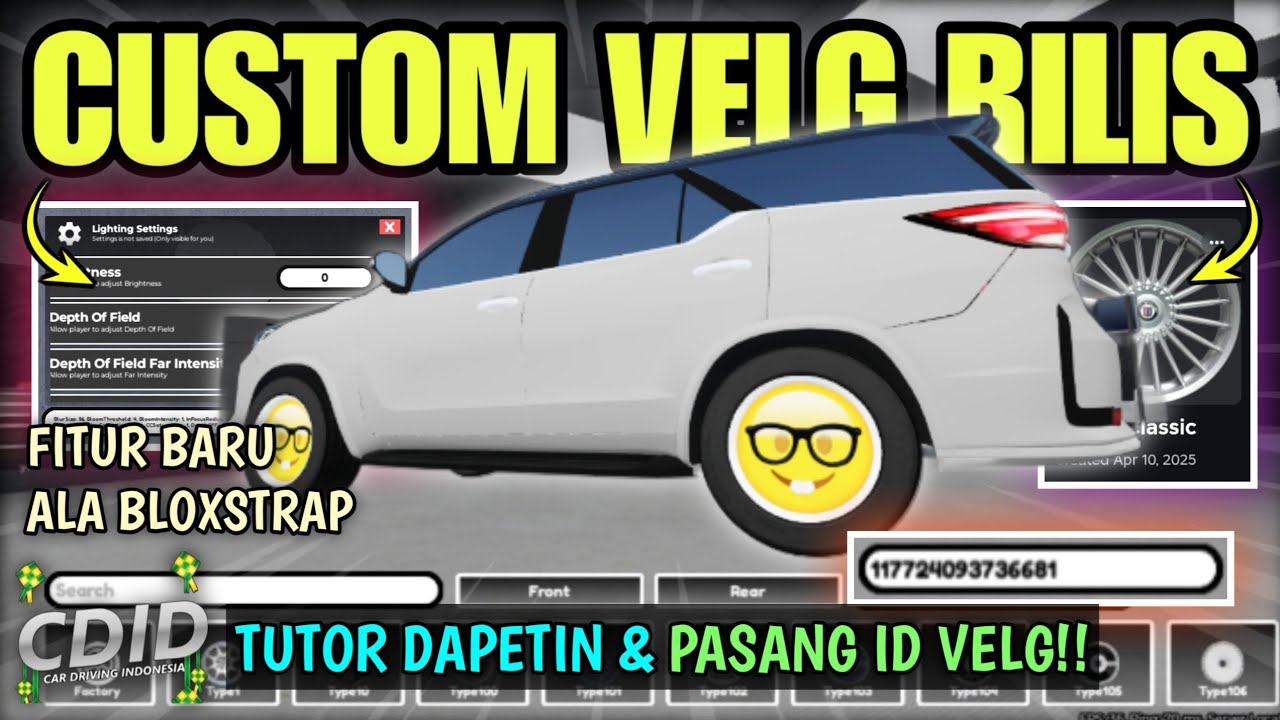CDID UPDATE CUSTOM VELG RILIS!! CARA MUDAH PASANG ID & FITUR LIGHTNING ...