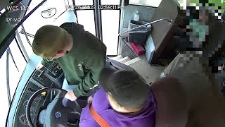 CAUGHT ON CAMERA: 7th grader jumps into action to save bus driver