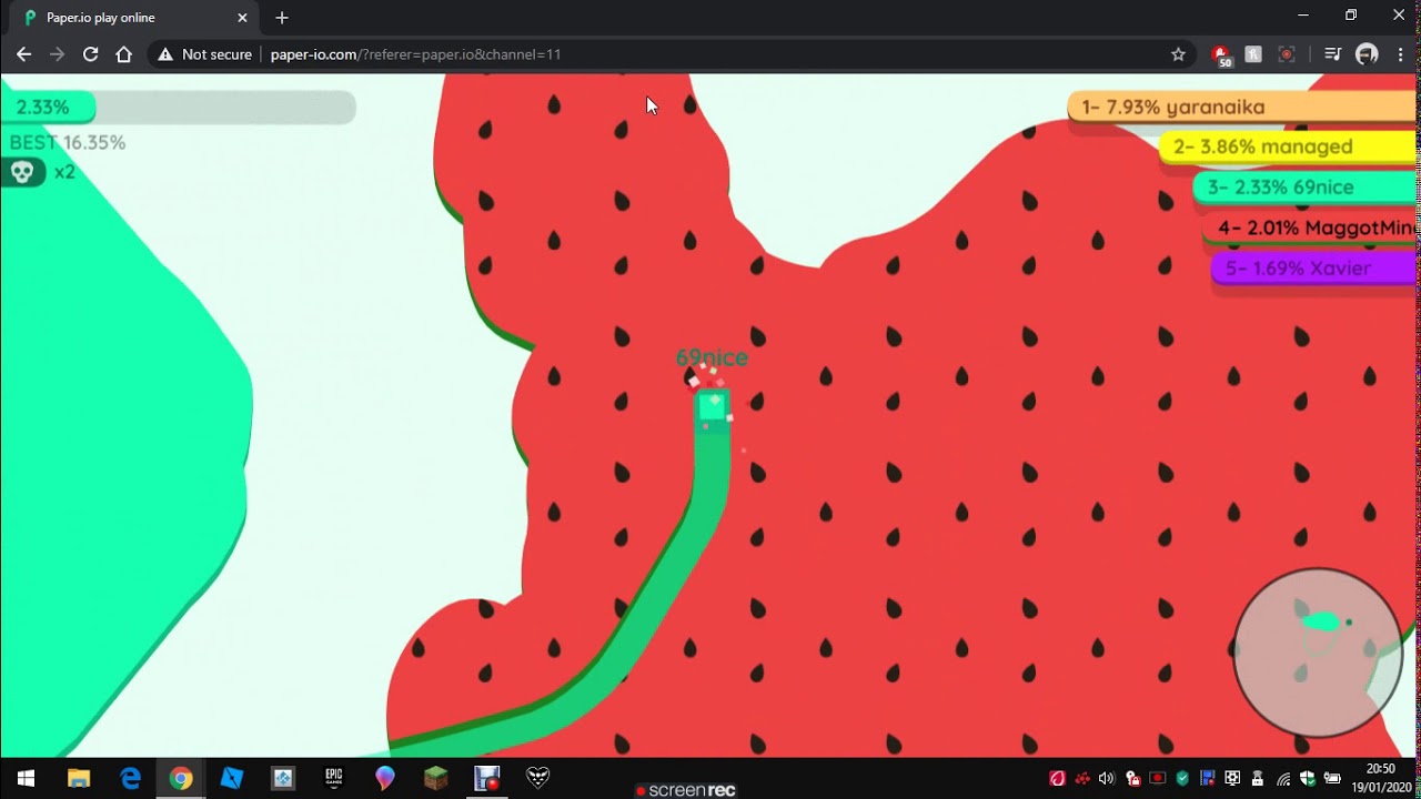 Paper io 1 8 YouTube