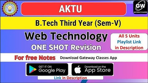 Web Technology One Shot II Gateway Classes II AKTU