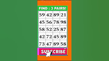 Find 3 Pairs of Numbers! | No. 1