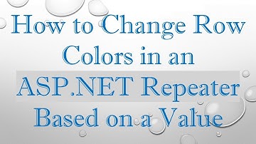 How to Change Row Colors in an ASP.NET Repeater Based on a Value