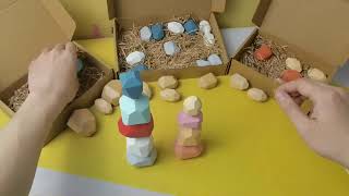 Stacking Colored Stones (Wooden)