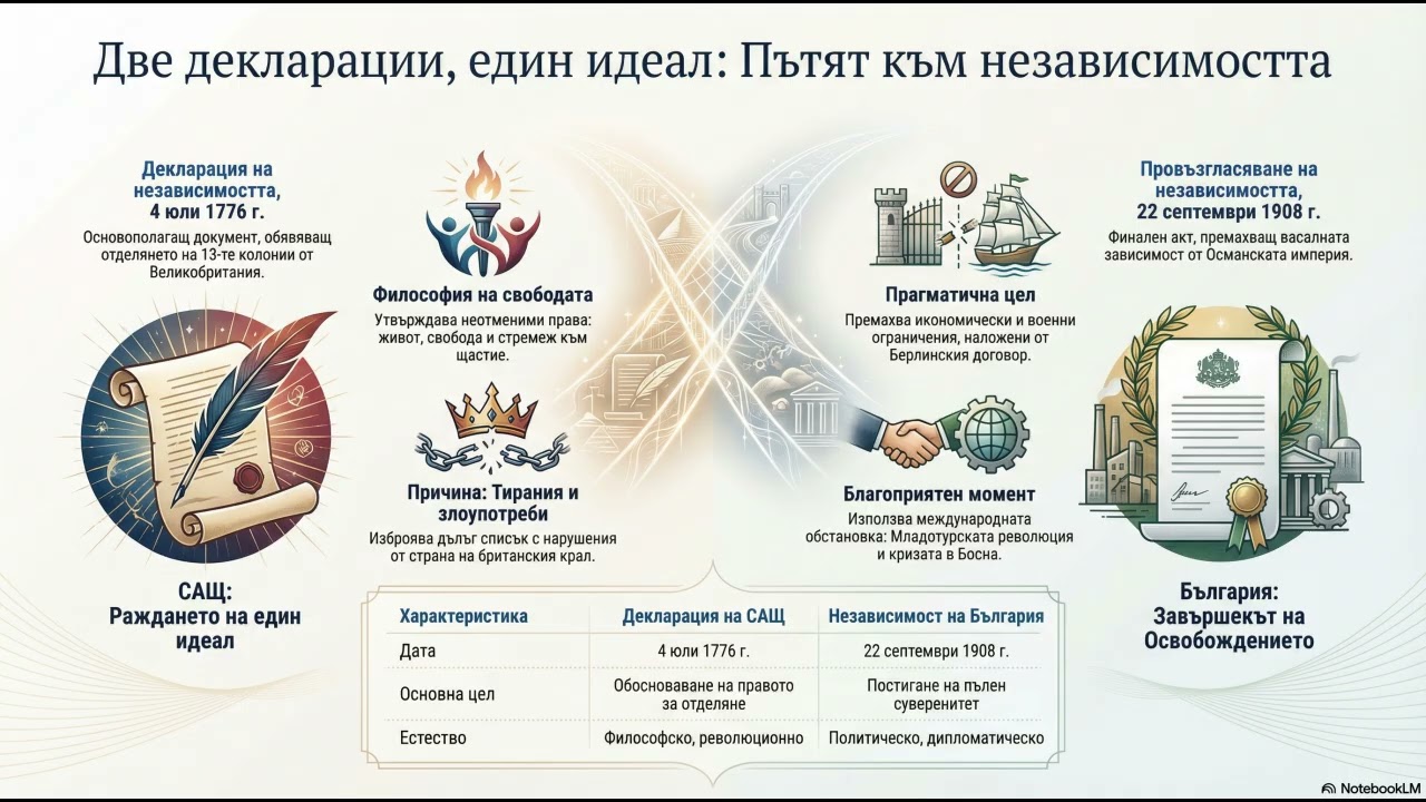 Американската декларация за независимост от 1776 г  и българският манифест от 1908 г