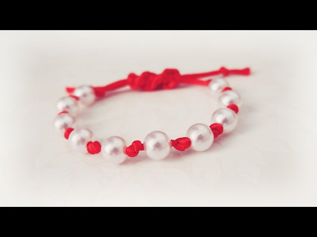 ブレスレット LAZY DAWN simple stick bracelet DIY Pearl Red String Bracelet | Adjustable Friendship