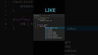 HTML And CSS Using Shake Animation on invalid input #shorts