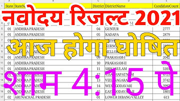 Jnv Result Date 2021 Class 6 | Jnv Result 2021 Class 6 | nvs result date 2021 class 6