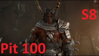 Diablo 4 S8 | Barbarian Minion build | Pit 100 clear