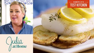 How to Make SheetPan LemonHerb Cod Filets with Crispy Garlic Potatoes | Julia at Home