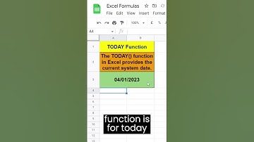#shortsTODAY I Today Function in Excel I #exceltutorial #excelvideos #excelformulas #today