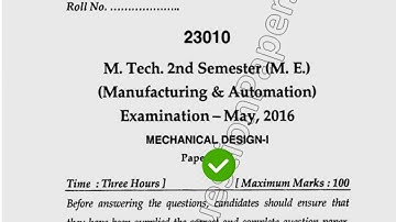 2017 Mdu MTech ME 2nd Sem Mechanical Design Question Paper