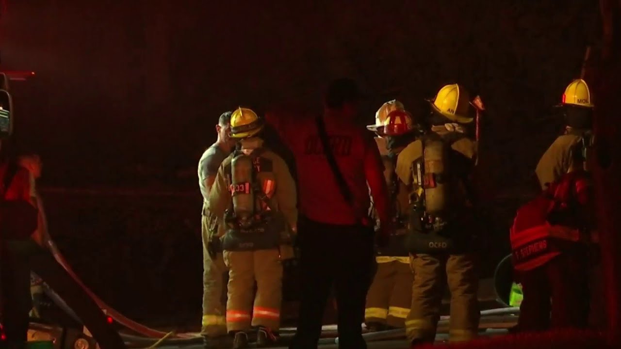 Crews battle fire at Orange County business - YouTube
