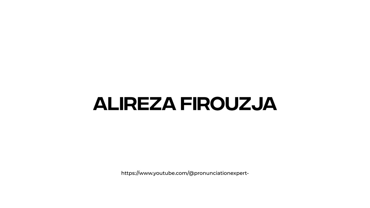 AlirezaFirouzja - How to pronounce Firouzja