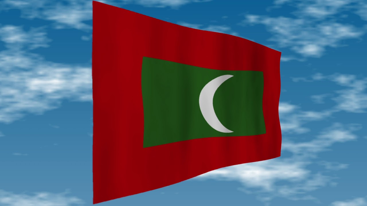 モルディブの国旗 背景には雲が流れています Flag Of The Maldives Clouds Are Flowing In The Background Youtube