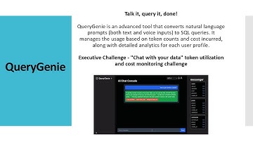 QueryGenie - Talk it, query it, done! | Tool to convert natural language prompts to SQL queries