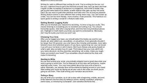 SCRIPTWRITING FOR RADIO TV