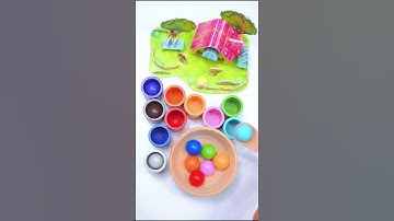 🌈Color Sorting ASMR #asmr #satisfying #woodenballs #colorful