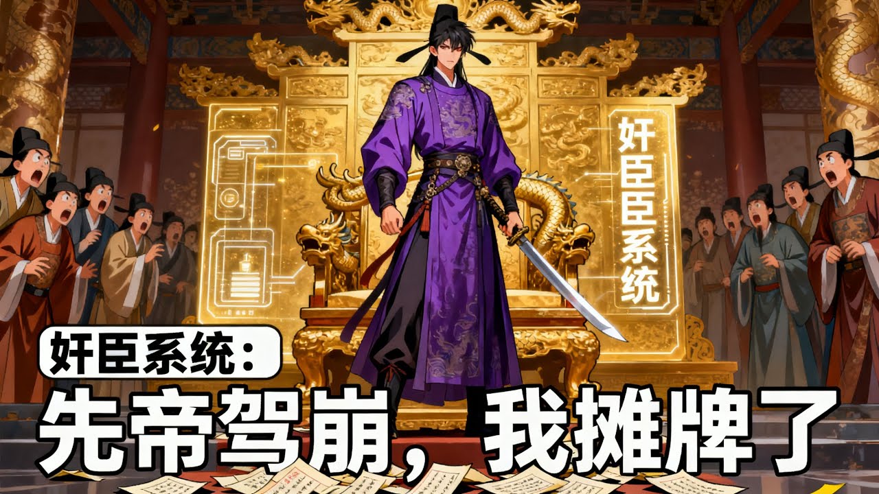 《奸臣系統：先帝駕崩，我攤牌了》穿越成權傾朝野的大奸臣，本想裝死養老，誰知新帝要廢相立科舉？我反手帶刀上朝，先清門戶再教小皇帝做人！