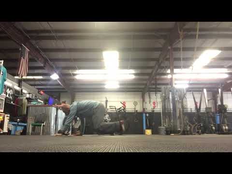Reverse bear crawl with banded KB drag