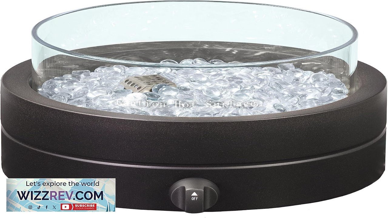 Amazon Basics 14 Inch Round Propane Fire Pit 9000 BTU Portable Tabletop Fireplace