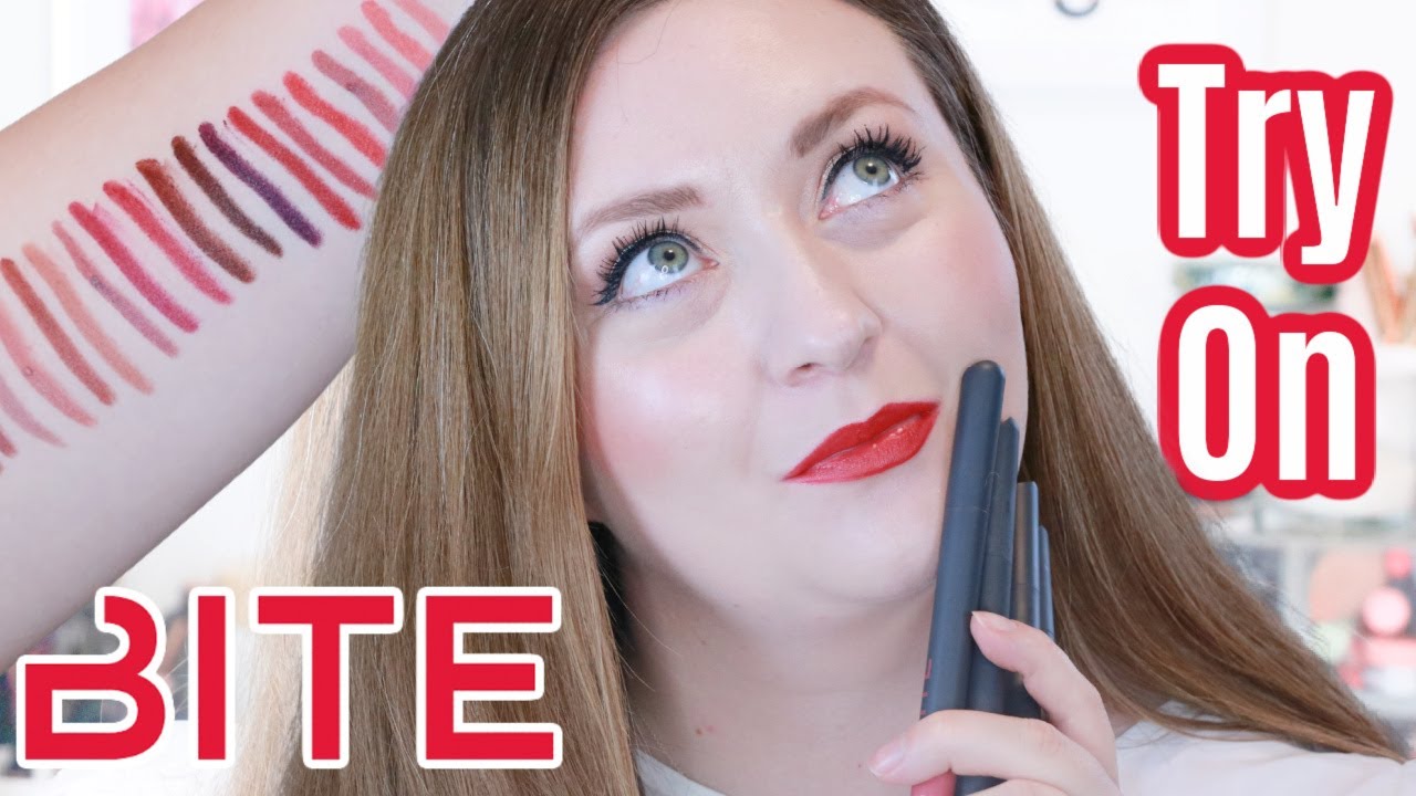Full Collection Try On & Swatch... Bite Beauty Power Move Creamy Matte Lip Crayon