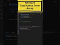 Remove Duplicates from Array using reduce and set methods in javascript. #javascript #reactjs
