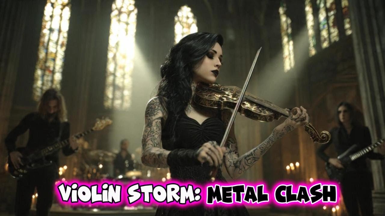 Violin Storm: Symphonic Metal Clash with Cello Depths & Piano Inferno