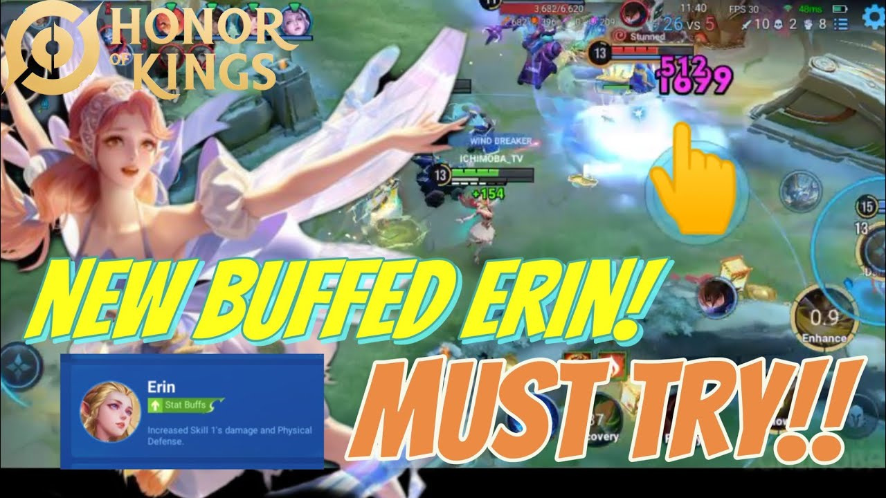 NEW BUFFED ERIN! UNSTOPPABLE! | HONOR OF KINGS | HOK. | BEST BUILD 2025 & GAMEPLAY.