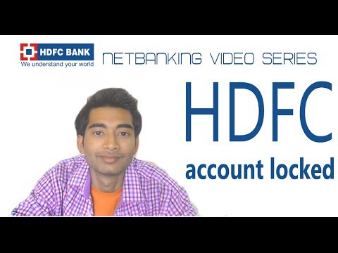 HDFC net banking part 4:Re-enabling your locked Account