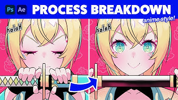 Hair & Character Animated Illustration Process | Photoshop to After effects (AFP HairRig)