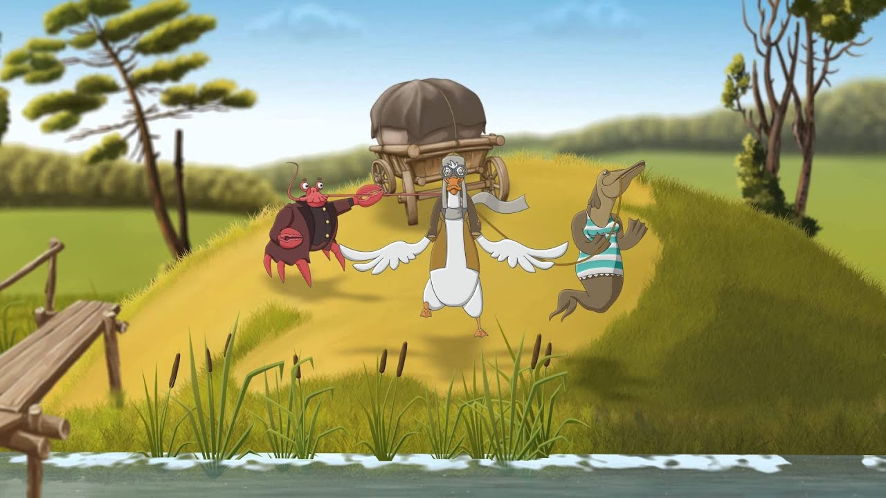 Лебедь, Щука и Рак-Иван Крылов - YouTube