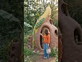 Banana-house made entirely from earth and natural clay,