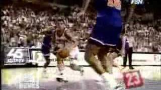 Kevin Johnson jams over "Hot Rod" Williams