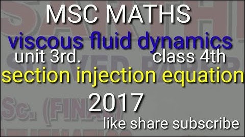 Msc maths /viscous fluid dynamics .unit 3rd class 4th