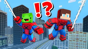 JJ and Mikey in SPIDERMAN CHALLENGE in Minecraft / Maizen animation