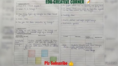 lesson plan for teachers|lesson plan on The triangle and it