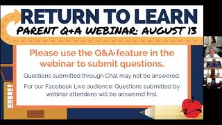 Return to Learn Q&A Webinar #2: August 13th, 2020 News