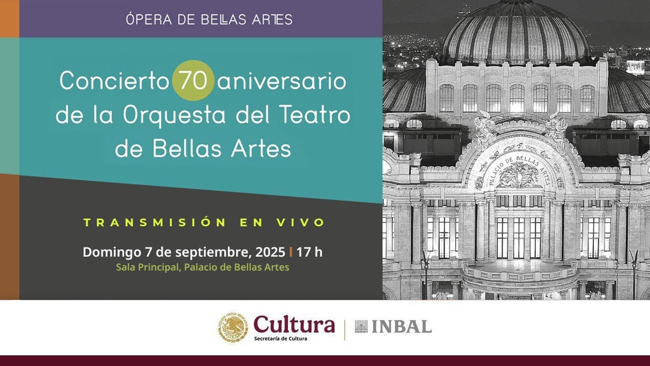 Concierto 70 aniversario de la Orquesta del Teatro de Bellas Artes ...