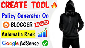 How To Create Privacy Policy Generator Tool ( Script ) On Blogger  Tool Website Kase Banaye 2022