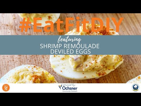 Shrimp Remoulade Deviled Eggs | #EatFitDIY