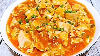 How to Cook Delicious and Simple Tofu // How to Cook Delicious Tofu and Egg in Tomato Sauce