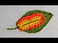 Unique leaf embroidery design full tutorials || easy embroidery full video step by step. 