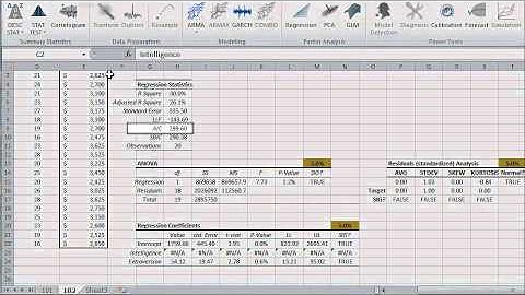 Step-wise regression tutorial in Excel - Part 2