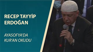 Recep Tayyip Erdoğan Ayasofya'da Kuran Okudu Resimi