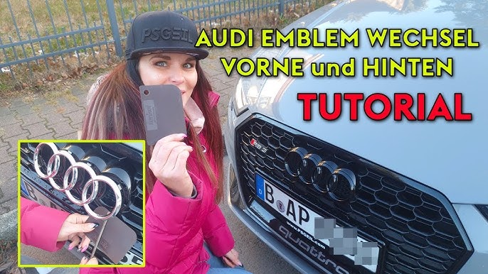 Schriftzug Wechsel von Chrom auf Schwarz Audi Ringe A5 Sportback