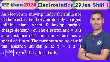 An electron is moving under the influence of the electric field of a uniformly charged infinite...