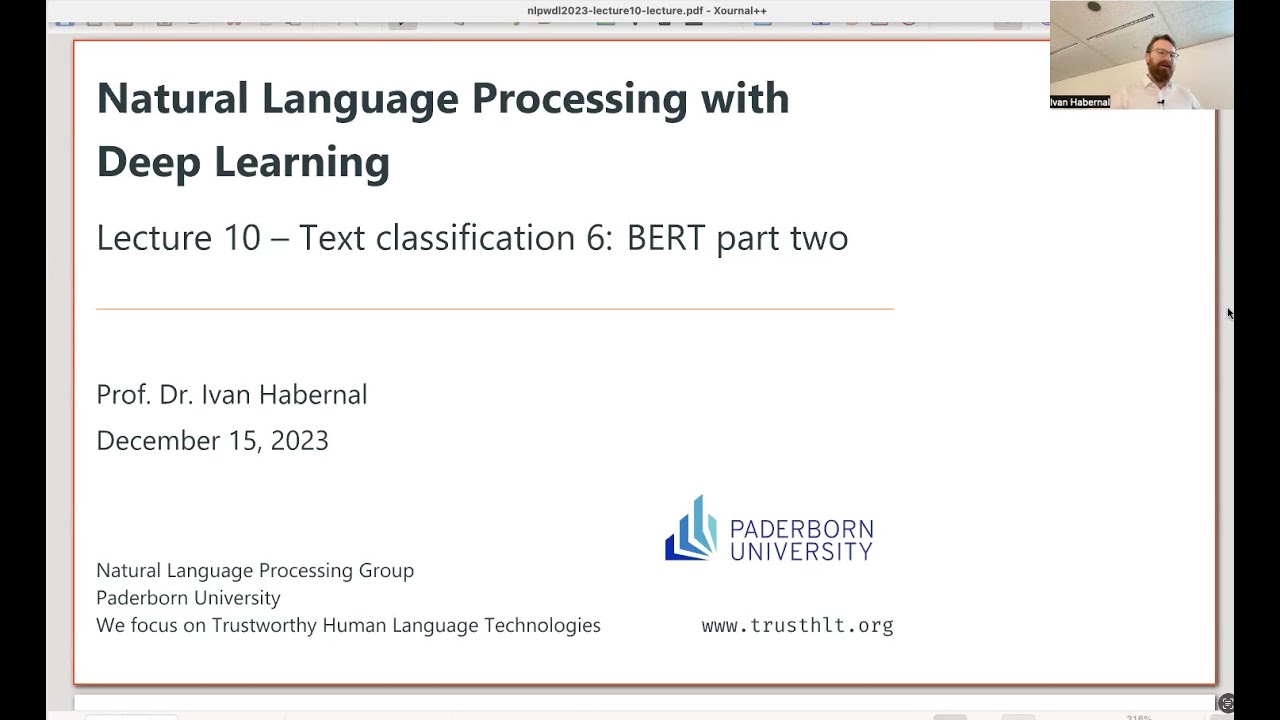 NLP with Deep Learning 10 - Text classification 6: BERT part two - YouTube