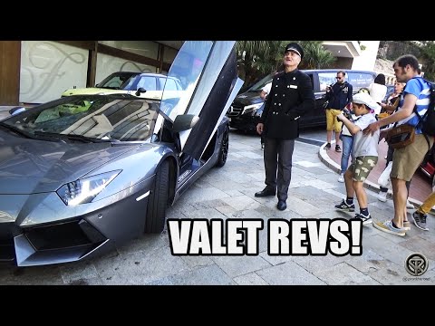 Valet Revving A Lamborghini Aventador In Monaco!