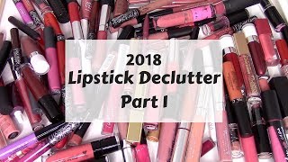 2018 Declutter | Lipsticks  Part 1 | Lip Swatches & Reviews