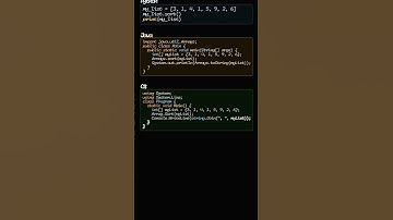 Sort an Array/List Ascending in 6 Languages | Programming Comparison #shorts